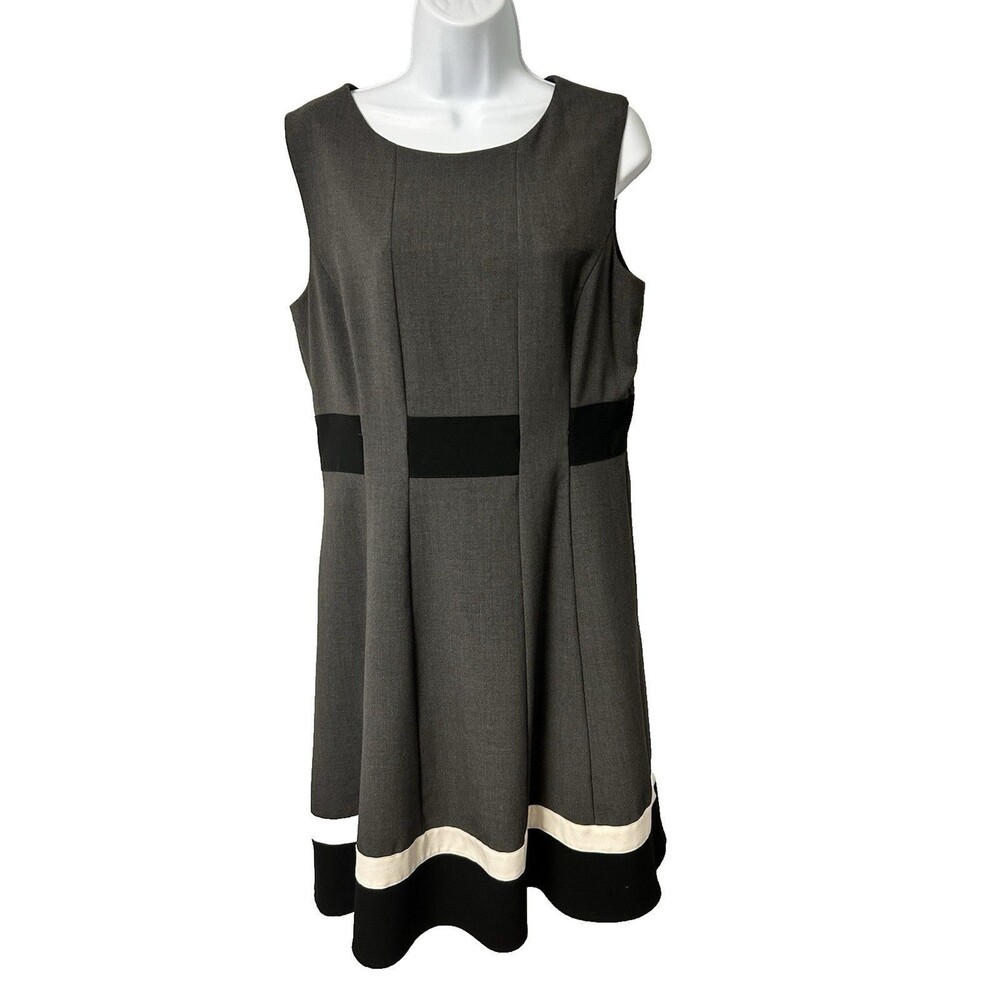 Calvin Klein Women's Size 12 Sheath Dress Sleeveless Zip Up Acadamia Career